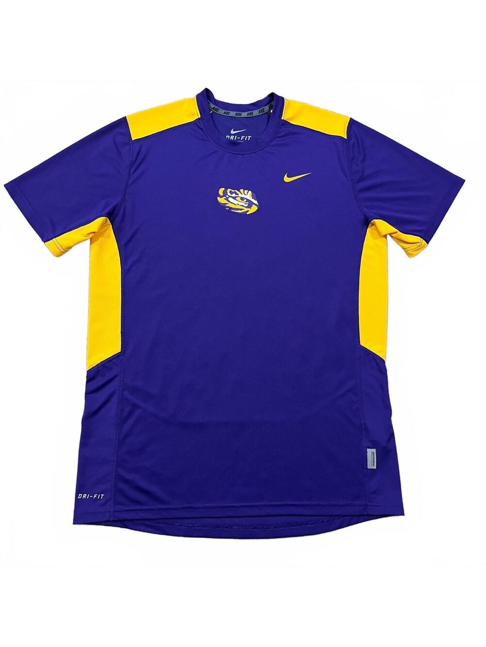 LSU Tigers Nike Mens Athletic T Shirt Purple Yellow Size Medium